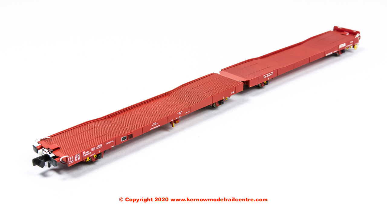 N-IPA-111A Revolution Trains IPA Single-deck Car Carrier Twin Set - flat In STVA Red Livery